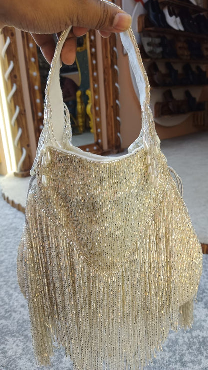 Chasmum (Handcrafted Bag Dabka Work ,Pearl Work ,Zig Zag Line.